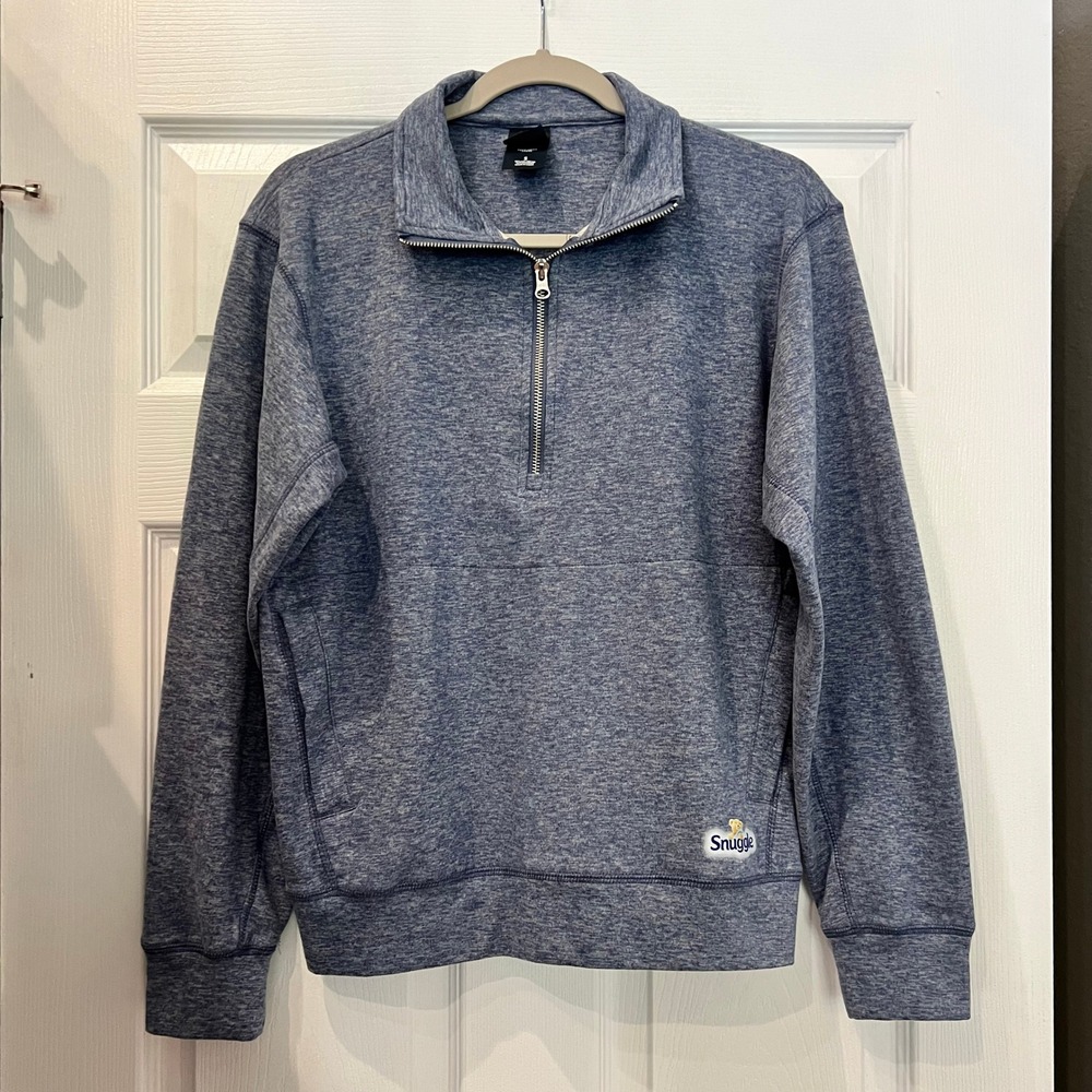 J. America Pullover Polyester Spandex Heather Blue Snuggle Bear Nostalgia S